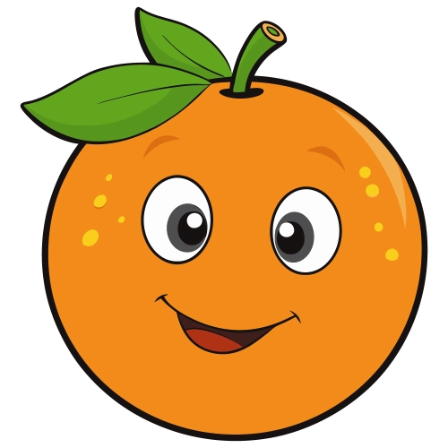 Craft Supply Classroom Cutout | Cartoon or Plain Orange Fruit Cutout